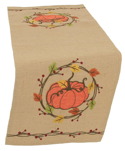 ML16351 Rustic Pumpkin Wreath Table Runner